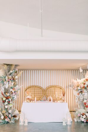 Sweetheart Table With Rattan Peacock Chairs