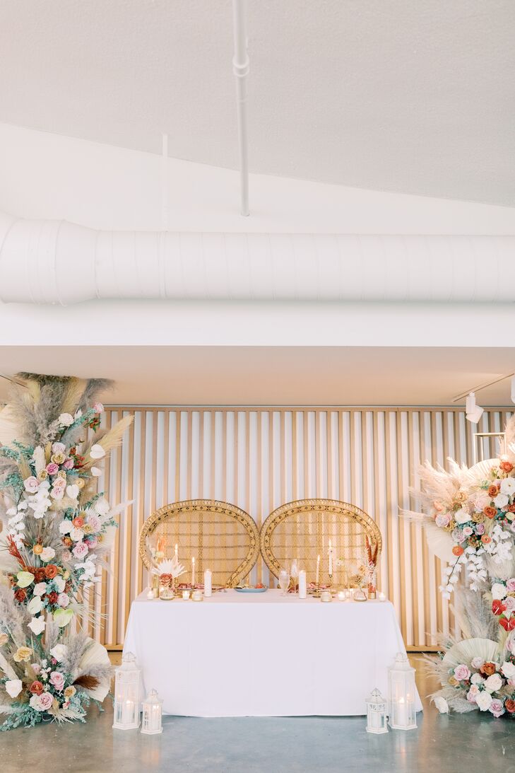 Sweetheart Table With Rattan Peacock Chairs