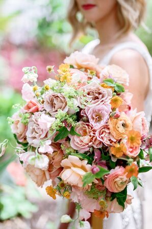 Colorful Purple-and-Orange Bouquet at Dos Pueblos Orchid Farm in California