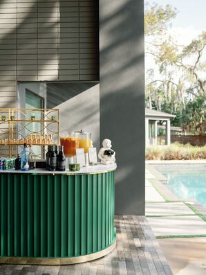 Green Bar at Backyard Wedding