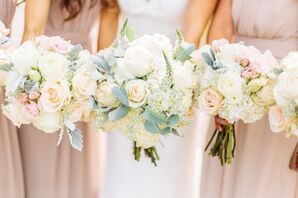 Bouquets of Roses, Hydrangeas and Lysimachia