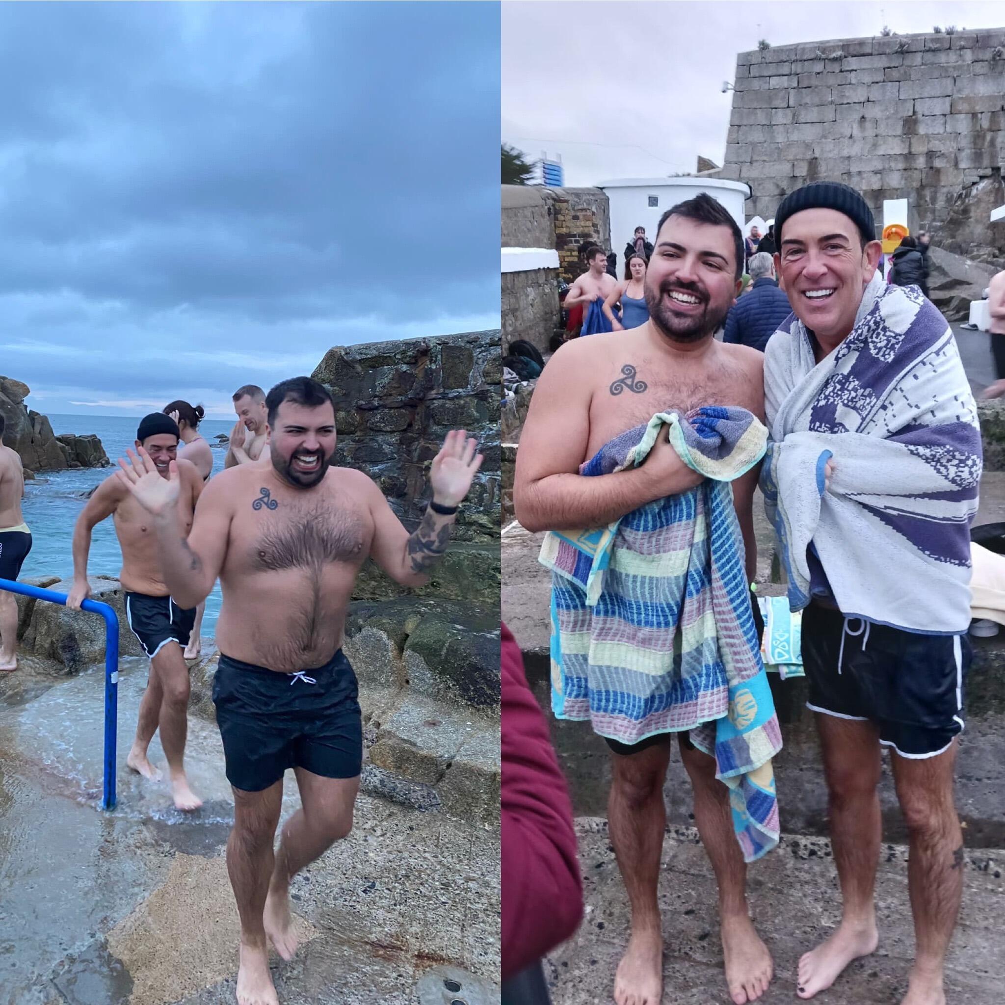 The frigid 40-Foot on Christmas day in Dublin! Mark's family had never gone until a crazy American suggested it would be fun...