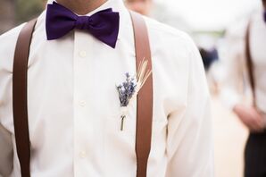 Lavender and Wheat Boutonniere