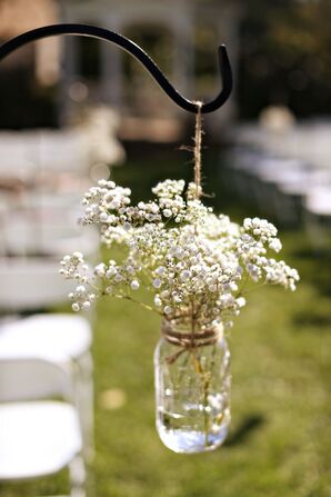 Mason Jar Baby's Breath Aisle Decoration