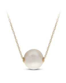 Kay Jewelers Cultured Pearl Solitaire Necklace 10K Yellow Gold 18" Wedding Necklace photo