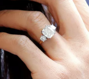 meghan markle engagement ring close up