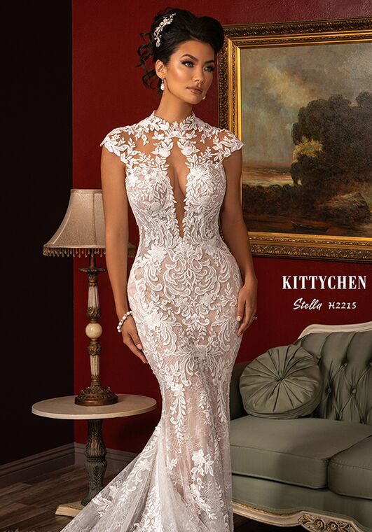 KITTY CHEN STELLA, H2215 Fit-and-Flare Wedding Dress - 4