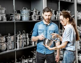 couple shopping for kitchenware