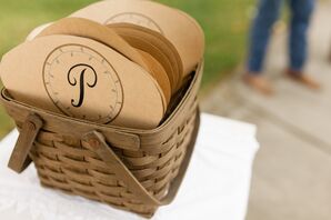 Monogrammed Kraft Paper Fans