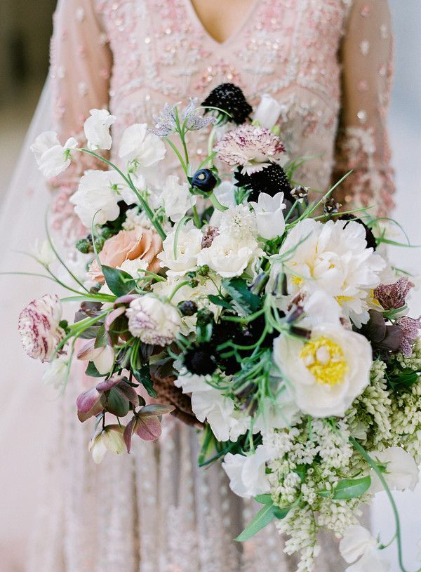 White, yellow and purple bouquet