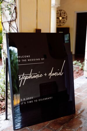 Modern Black Acrylic Wedding Welcome Sign