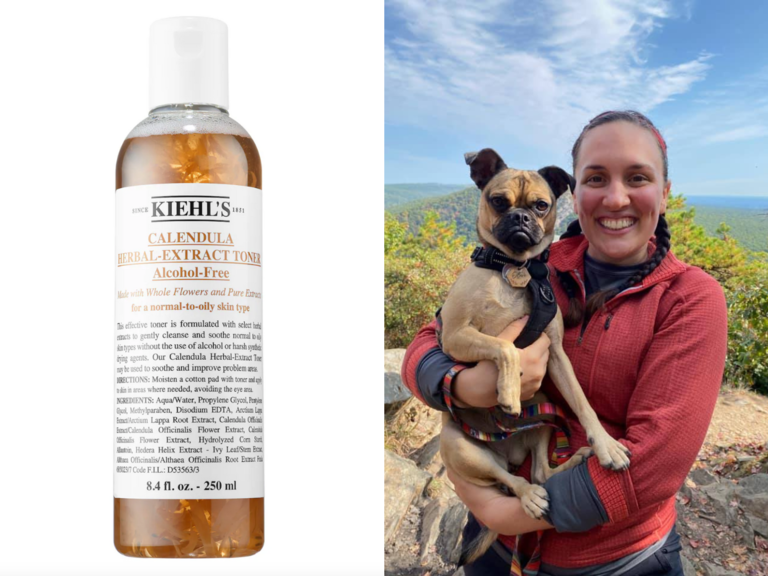 Collage of Kiehl's toner and Hannah