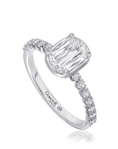 Christopher Designs Classic Emerald, Oval Cut Engagement Ring