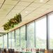 Reception Table With Pink Velvet Linens and Hanging Greenery Installation