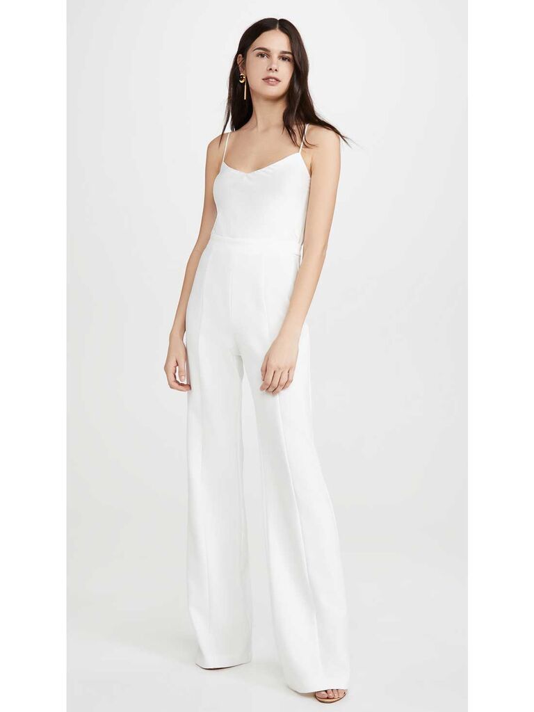 White thin strap jumpsuit
