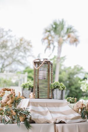 Nautical Rustic Candle Lantern and Driftwood Decor