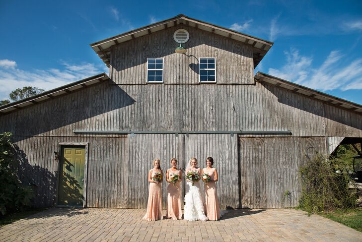 The couple chose a rural flower farm for its picturesque ponds, horses and trees. "Since the scenery was already decorated with Mother Nature's own beautiful colors, we didn't have to add too much," says Lauren.