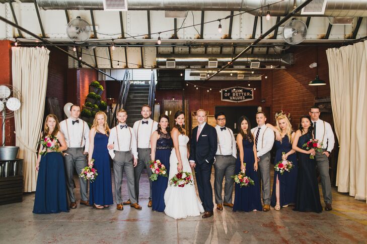 Casual Mismatched Bridesmaid and Groomsmen Attire