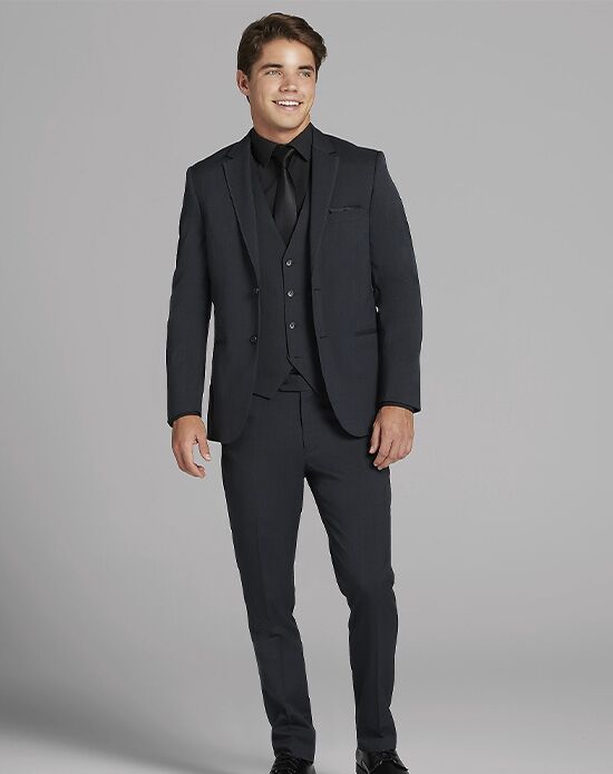 MEN’S WEARHOUSE Calvin Klein Charcoal Gray Suit Gray Tuxedo - 1