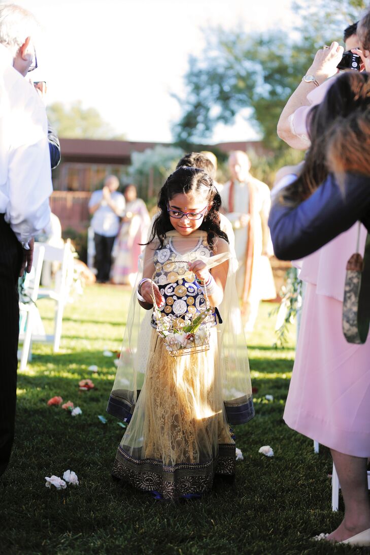 The Hindu ceremony included an adorable Indian flowergirl.