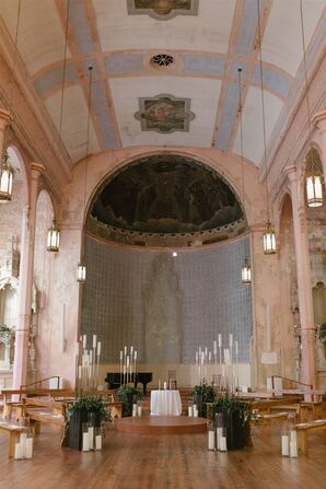 Hotel Peter & Paul Ceremony With Candles, Greenery, Historic and Religious Setting