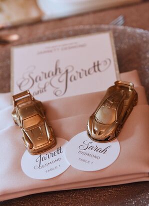 Gold Matchbox Car Escort Cards