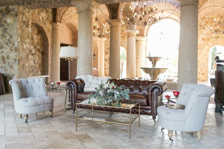 Vintage White and Brown Cocktail Hour Seating