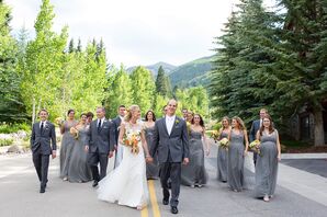 Gray Vera Wang Groomsmen Tuxedos With Black Ties