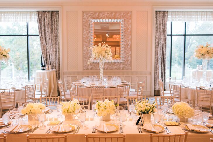 Classic Ivory Reception Tables and Centerpieces
