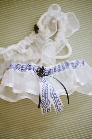 Navy and White Nautical Garter