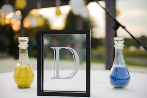 Yellow and Blue Sand Pouring Ceremony