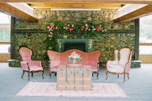 Pink Velvet Lounge Furniture at Holimont Ski Resort in Ellicottville, New York