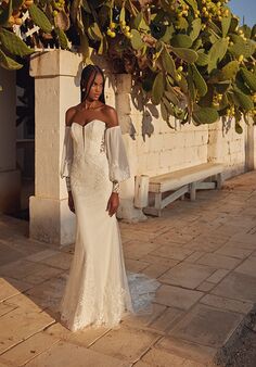 Lillian West 66385 Fit-and-Flare Wedding Dress