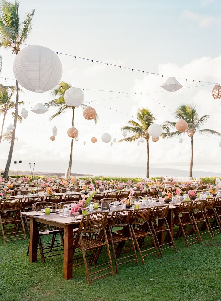 Waterfront Tropical Wedding Reception in Kapalua, Hawaii