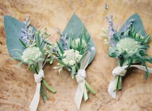 Lavender and Eucalyptus Boutonnieres