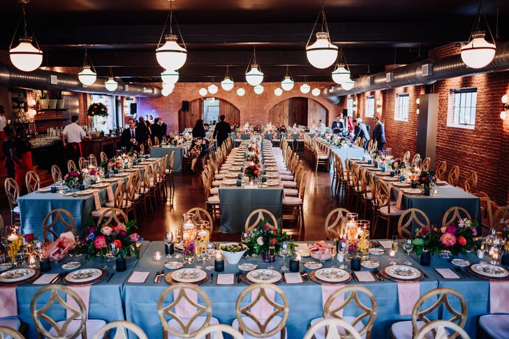 Colorful, Modern Restaurant Reception at The Cookery in Durham, North Carolina