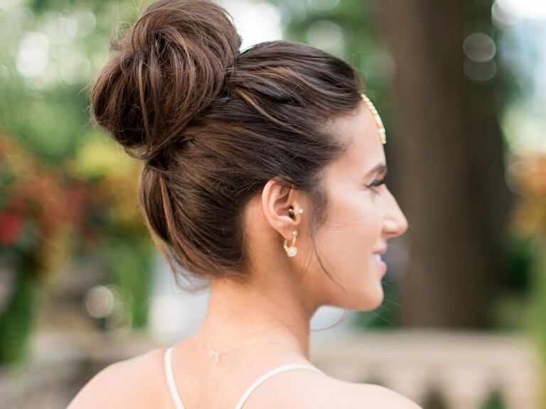 Wedding hairstyle topknot