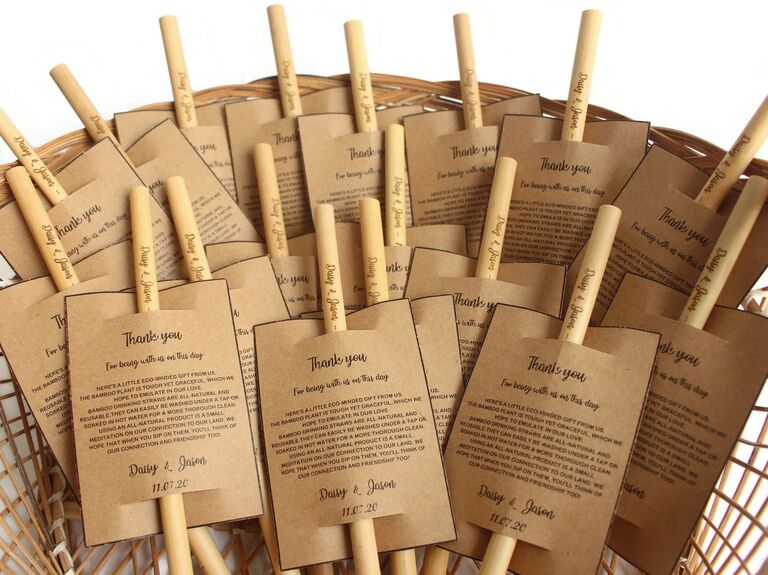 Eco Friendly Wedding Favor Bamboo Straw