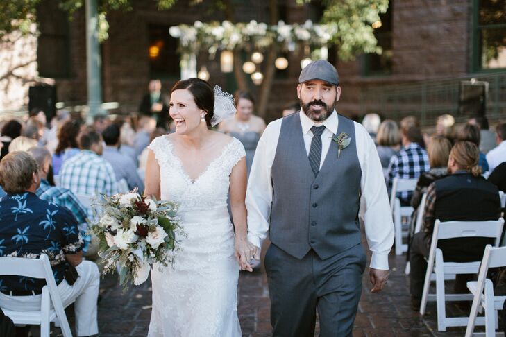 Angela and Dan met—and briefly dated—in high school, but reconnected 18 years later. "We met at the bike trails that wind through Sioux Falls for our second first date, and we became inseparable soon after that," Angela says. "After almost a year of dating, we were engaged."