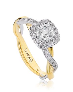 Christopher Designs Unique Cushion Cut Engagement Ring