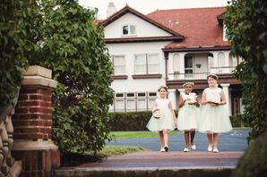 Pastel Green Tulle Flower Girl Dresses