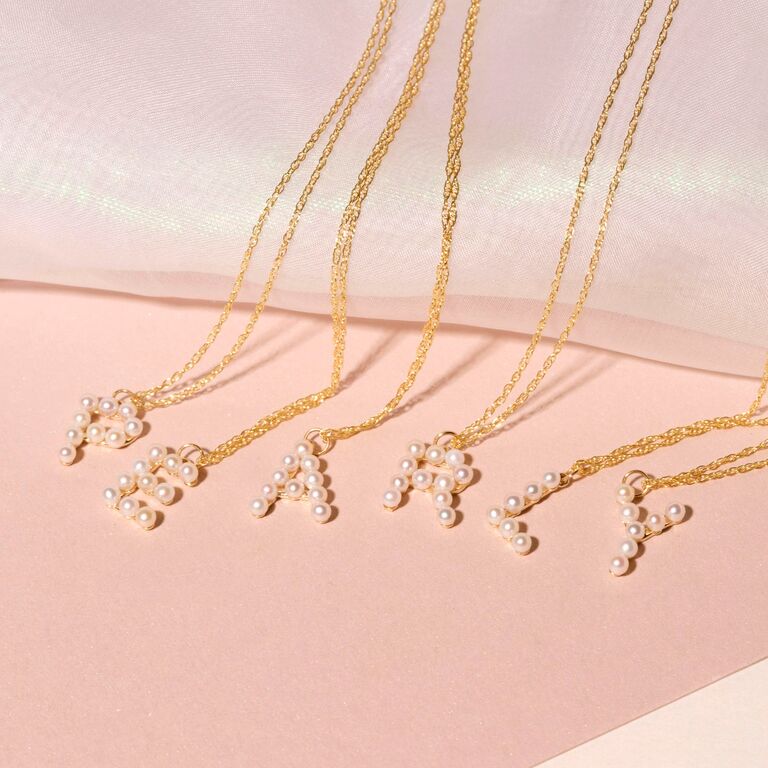 pearl initial necklace