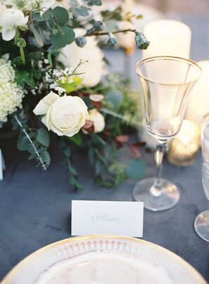 Grey Tablecloth and Placesetting