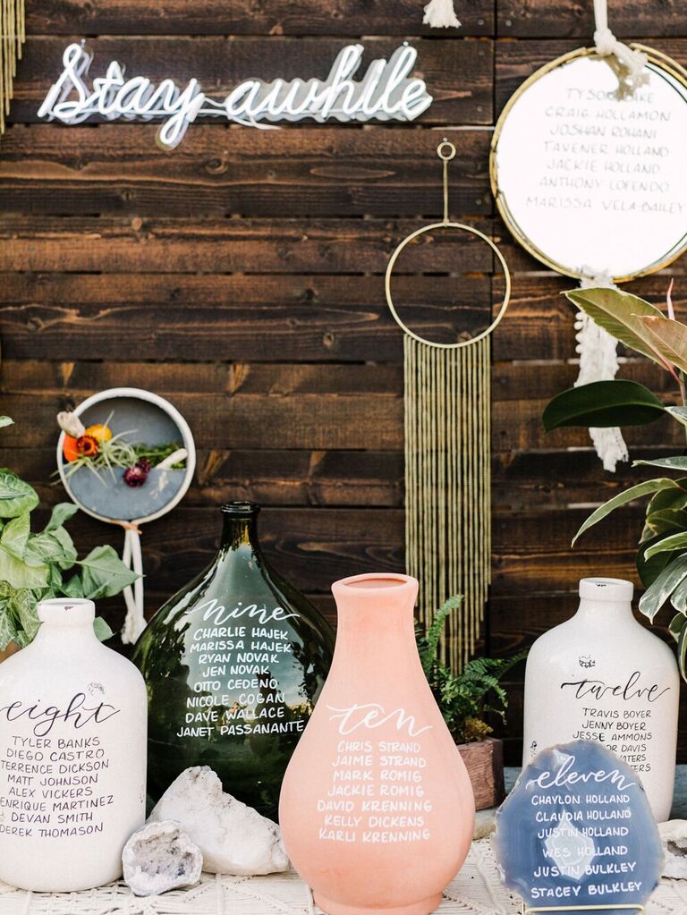 Emerald, blush and white wedding decor