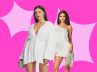 Three white bachelorette party dresses