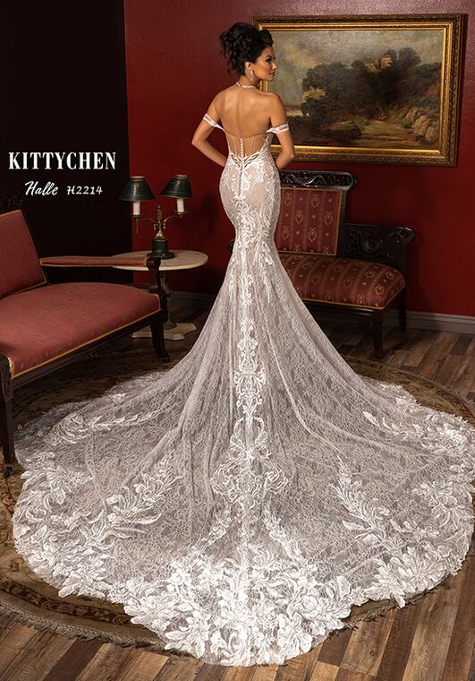 KITTY CHEN HALLE, H2214 Fit-and-Flare Wedding Dress - 2