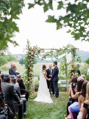 The Wedding Ceremony Took Place In the Bride's Childhood Home Backyard