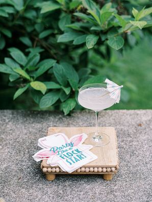 Summer Signature Cocktail With Umbrella and Custom Napkin