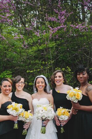 Black One-Shoulder Bridesmaid Dresses