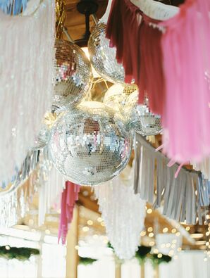 Hanging Disco Ball Decor Above Dance Floor